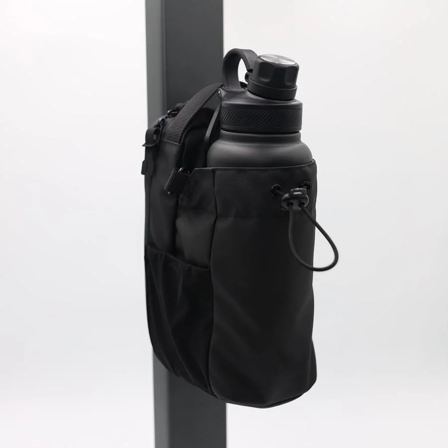 Travel Shot (airport/road):
"Evania Magnetic Gym Bag used as carry-on travel duffel"