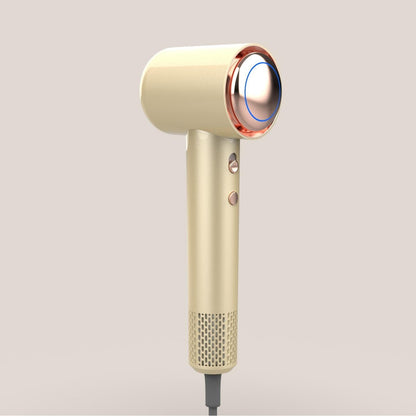 Evania - Aura High Seed Plasma Hair Dryer in elegant gold finish with rose gold accents, ideal for luxury hair care and styling routines.